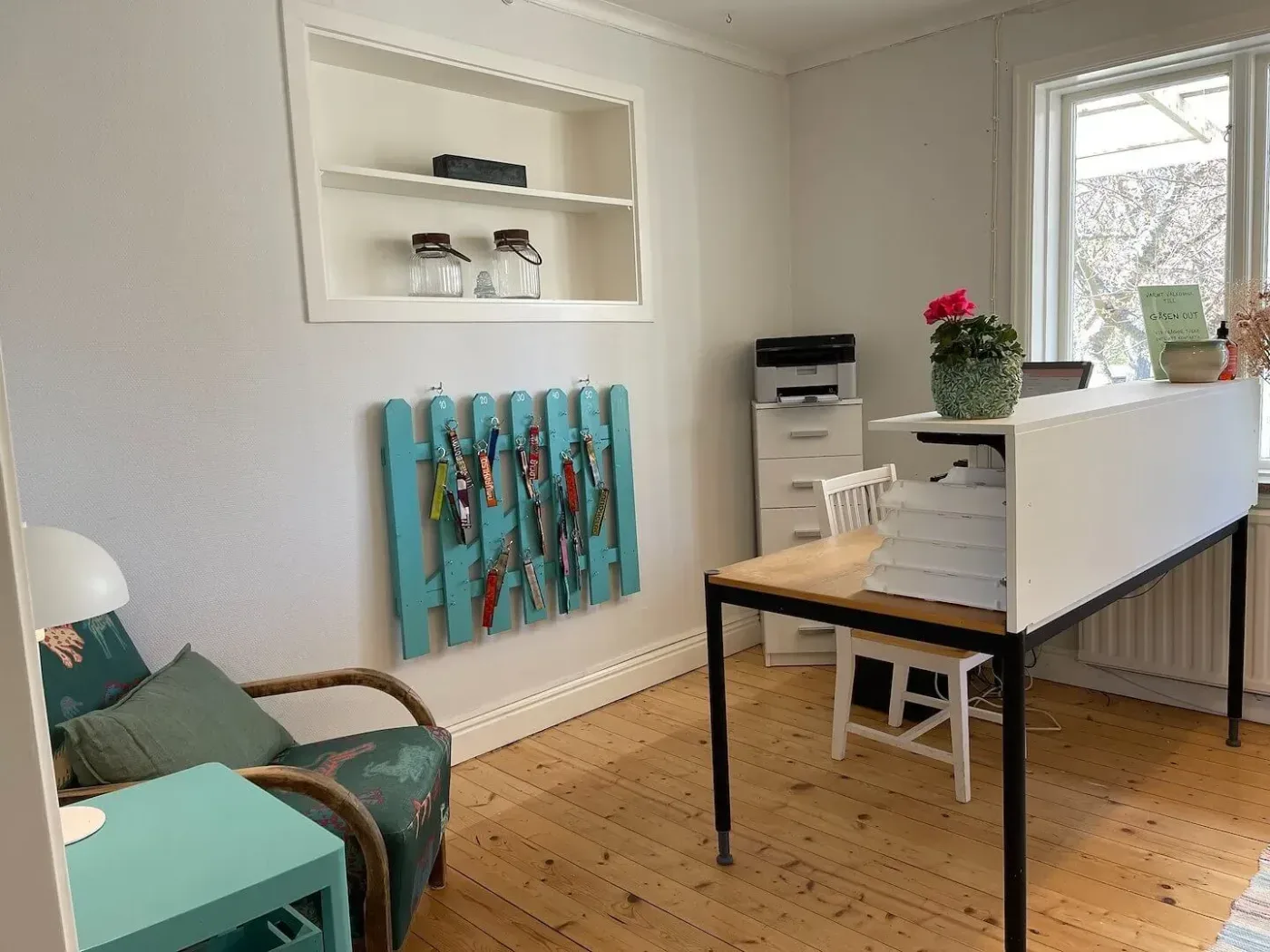 Reception och gemensam yta på retreatboende i Burgsvik på Gotland