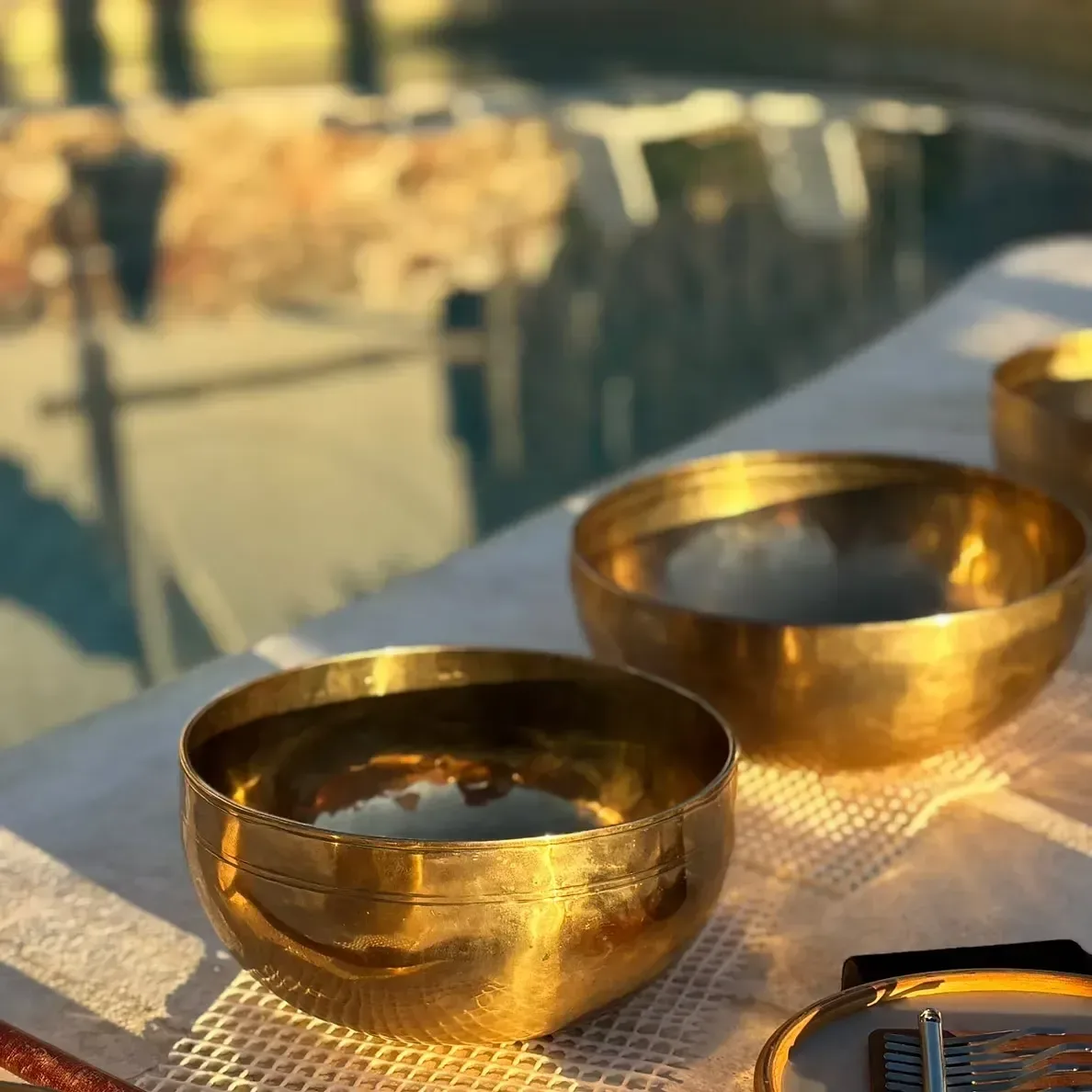Sound Healing bowls utomhus