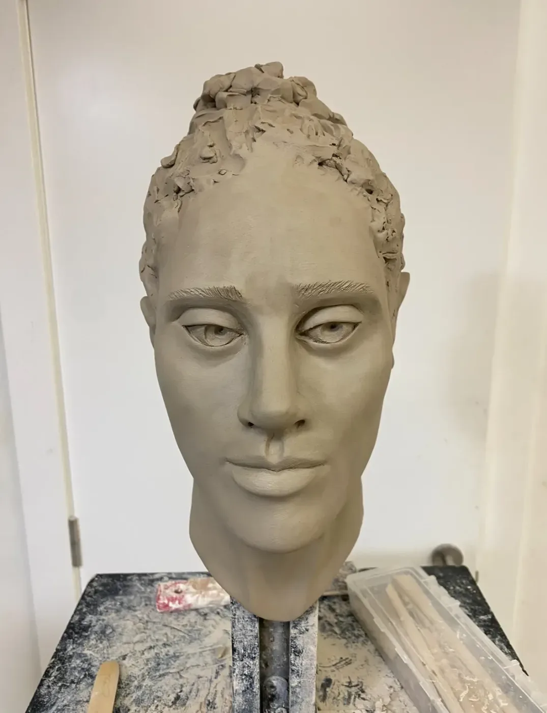 en skulptur som en student har gjort själv i Italien